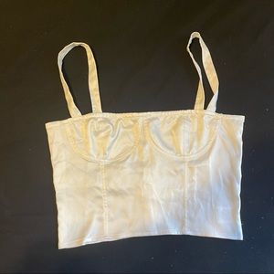 White bustier crop top